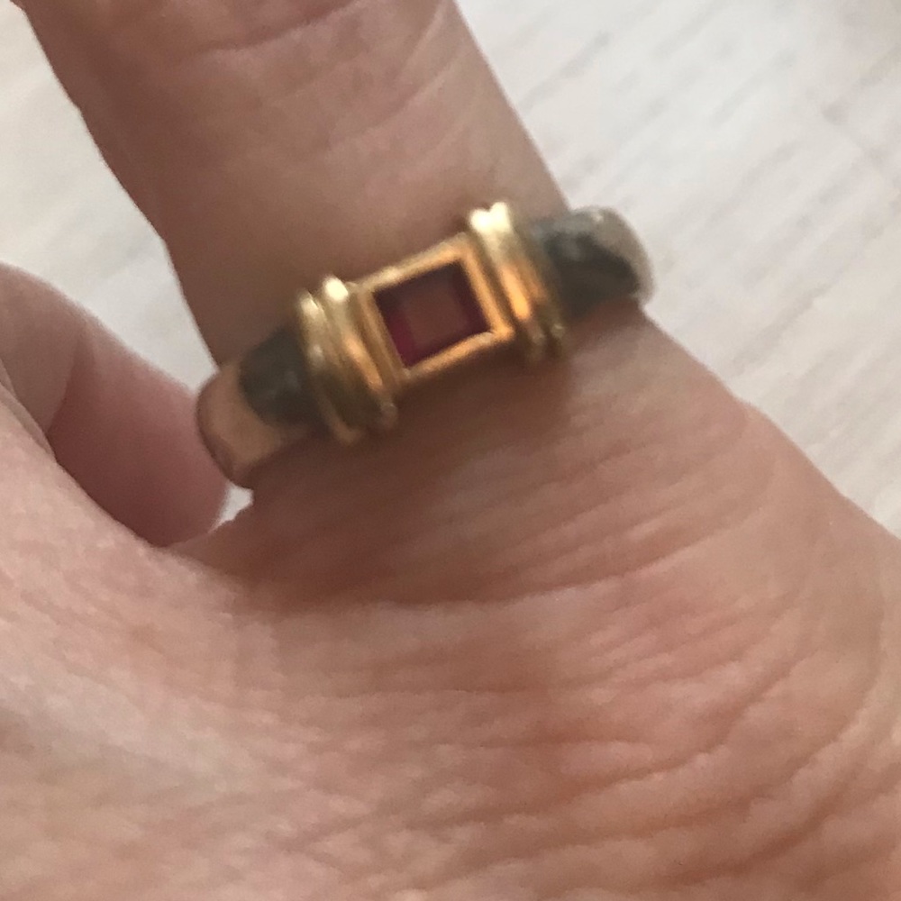 🌹Tiffany & Co 18k and Sterling Silver ruby ring, vintage 1998 - Picture 2 of 6